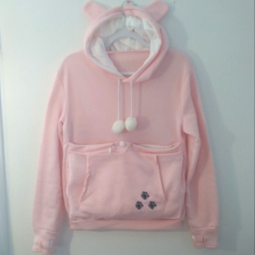 Light pink pet pocket sweatshirt